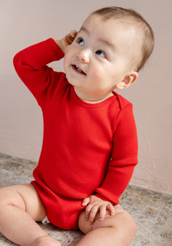 Body seamless din lână merinos - Alaska Red