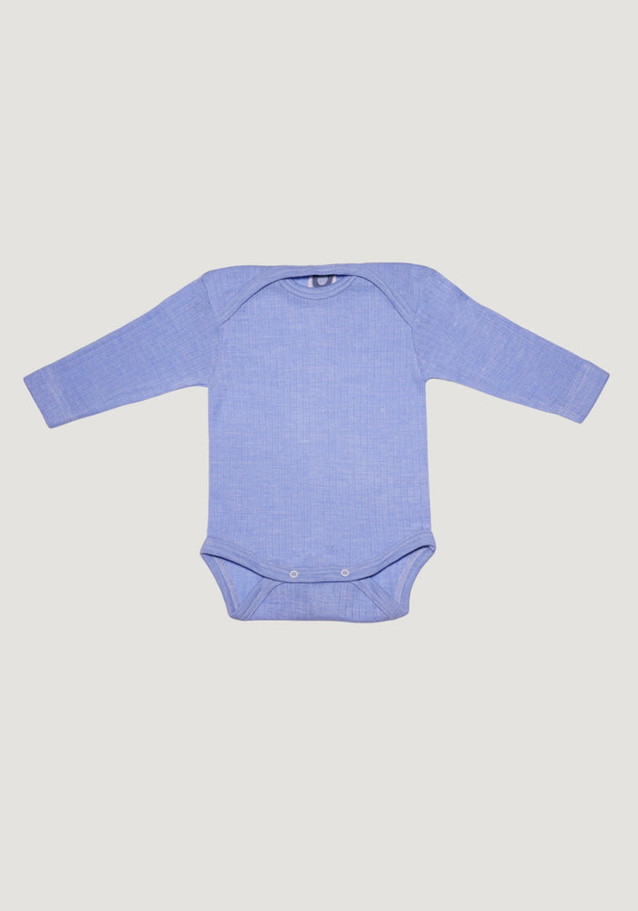 Body seamless din lână merinos, mătase și bumbac - Sky Blue