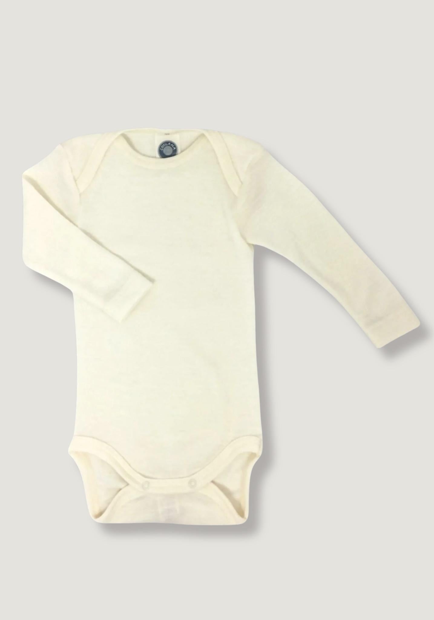 Body seamless din lână merinos și mătase - Natur