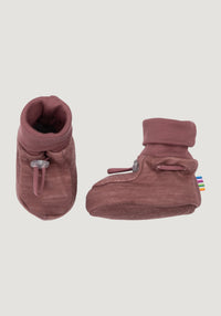 Botoșei dublați cu stopper anti-alunecare din lână merinos și bambus - Goose Dark Rose