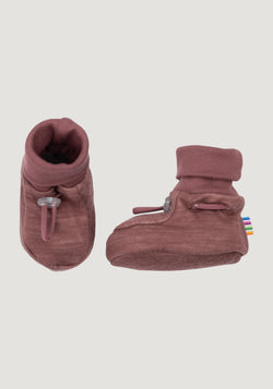 Botoșei dublați cu stopper anti-alunecare din lână merinos și bambus - Goose Dark Rose