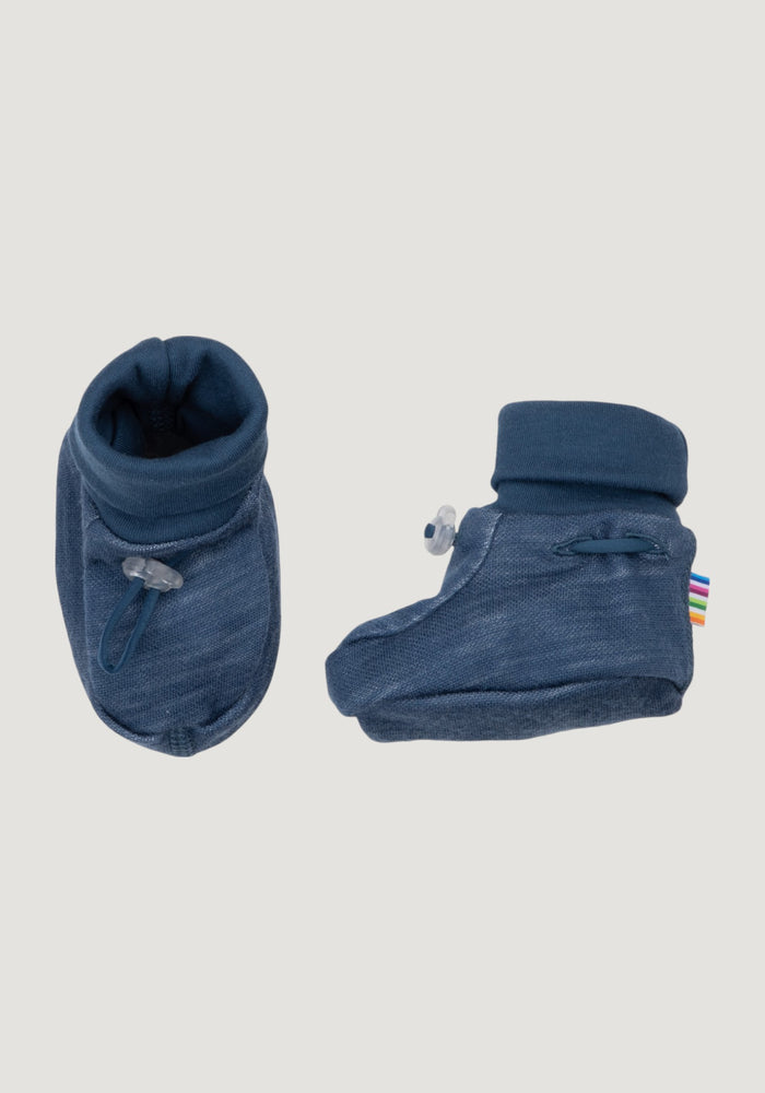 Botoșei dublați cu stopper anti-alunecare din lână merinos și bambus - Propeller Dark Denim