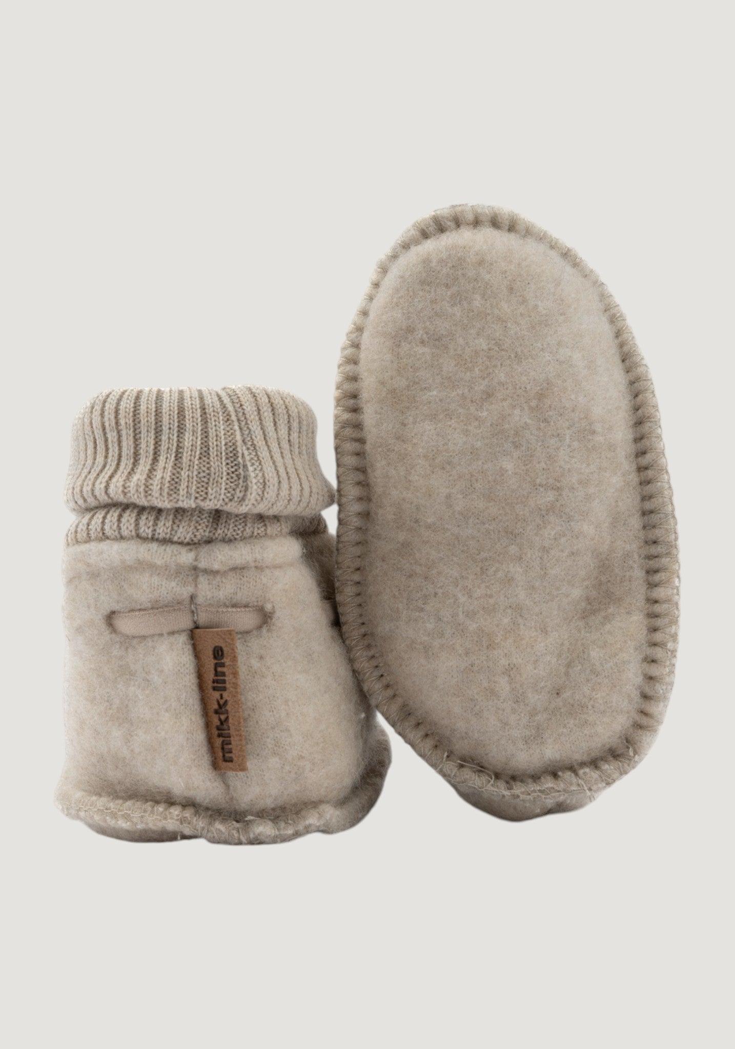 Botoșei fleece din lână merinos - Melange White