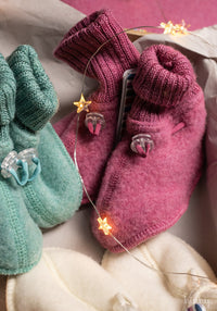 Botoșei fleece din lână merinos - Pink Joha HipHip.ro