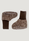 Botoșei fleece din lână merinos și bumbac - Brown Melange