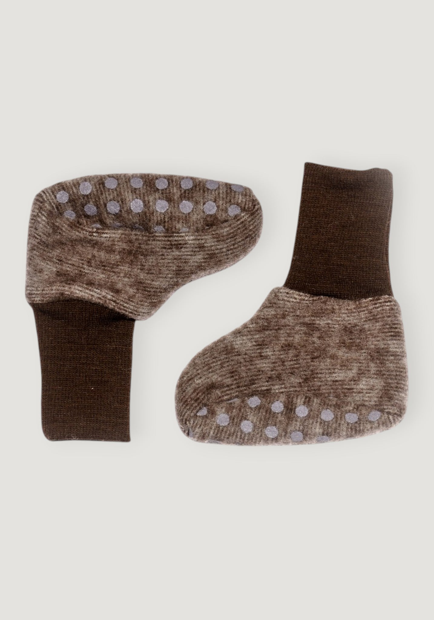 Botoșei fleece din lână merinos și bumbac - Brown Melange