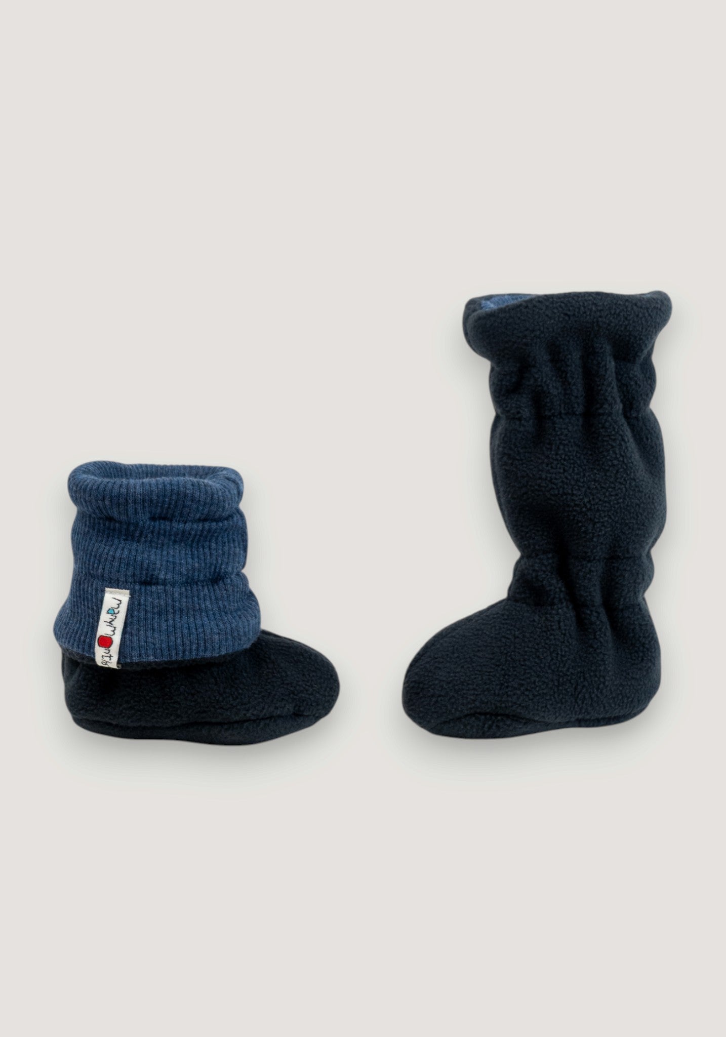Botoșei înalți din lână merinos - Moondust Blue/Black