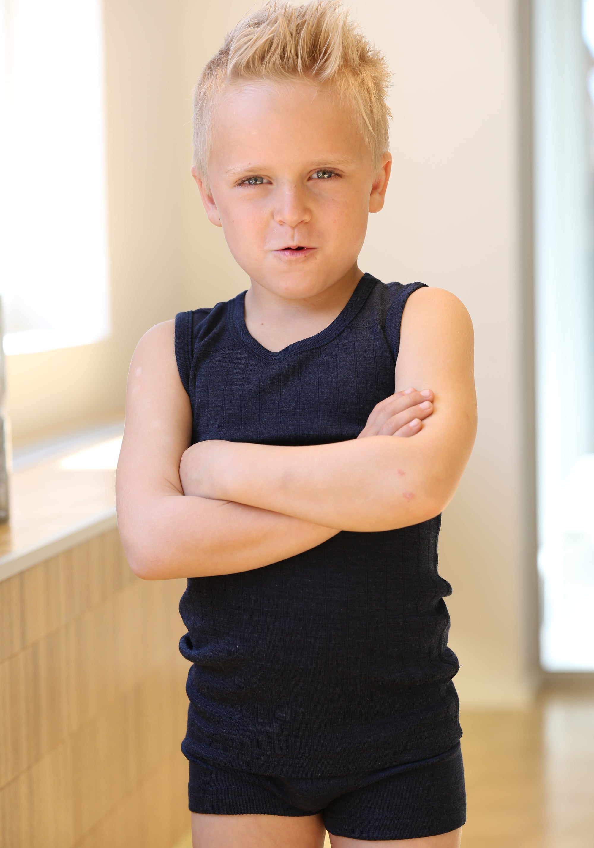 Maiou din lână merinos și mătase - Basic Marine