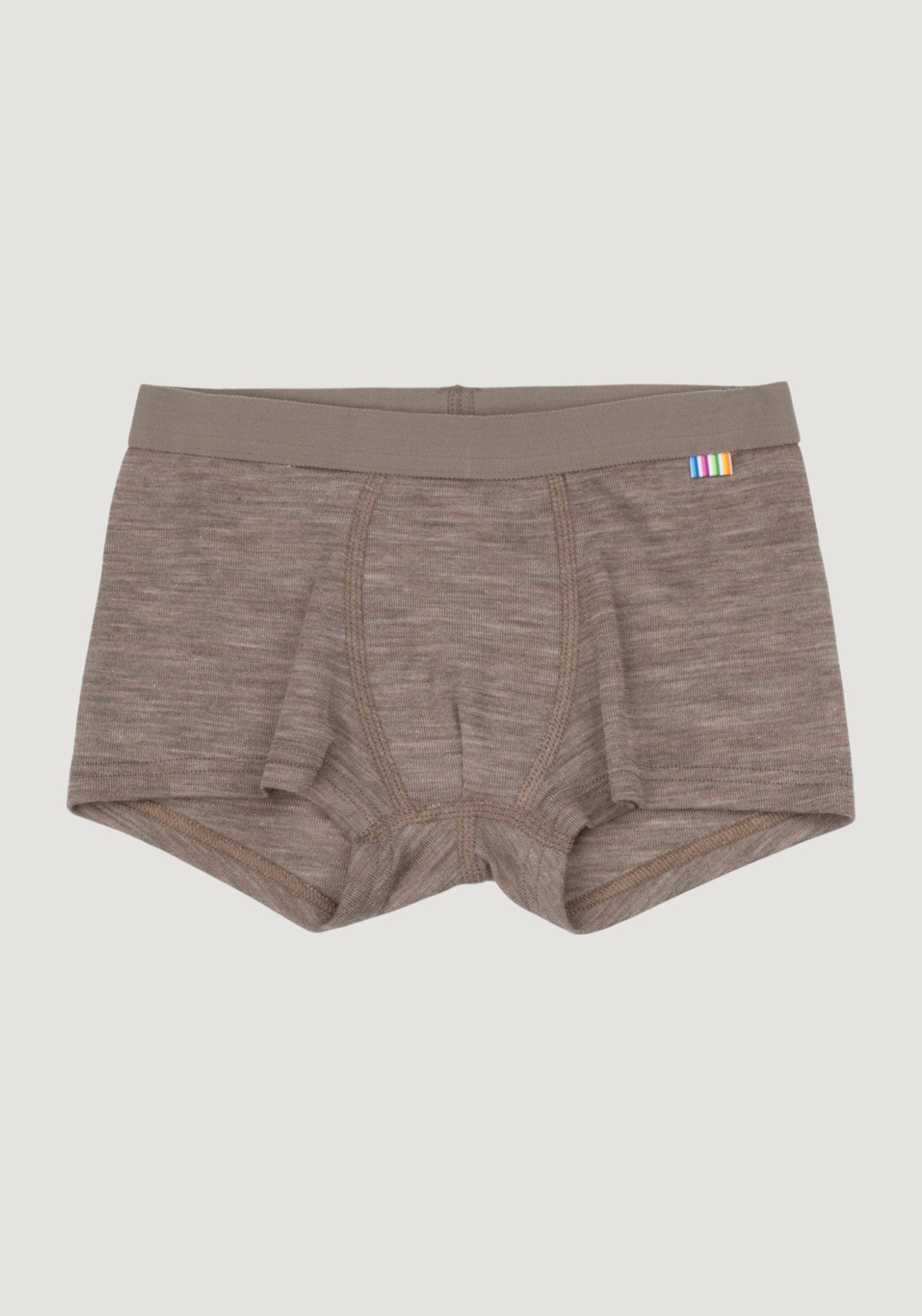 Boxeri băieți din lână merinos și mătase - Beige Melange