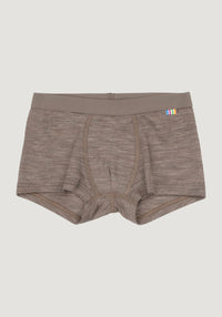 Boxeri băieți din lână merinos și mătase - Beige Melange