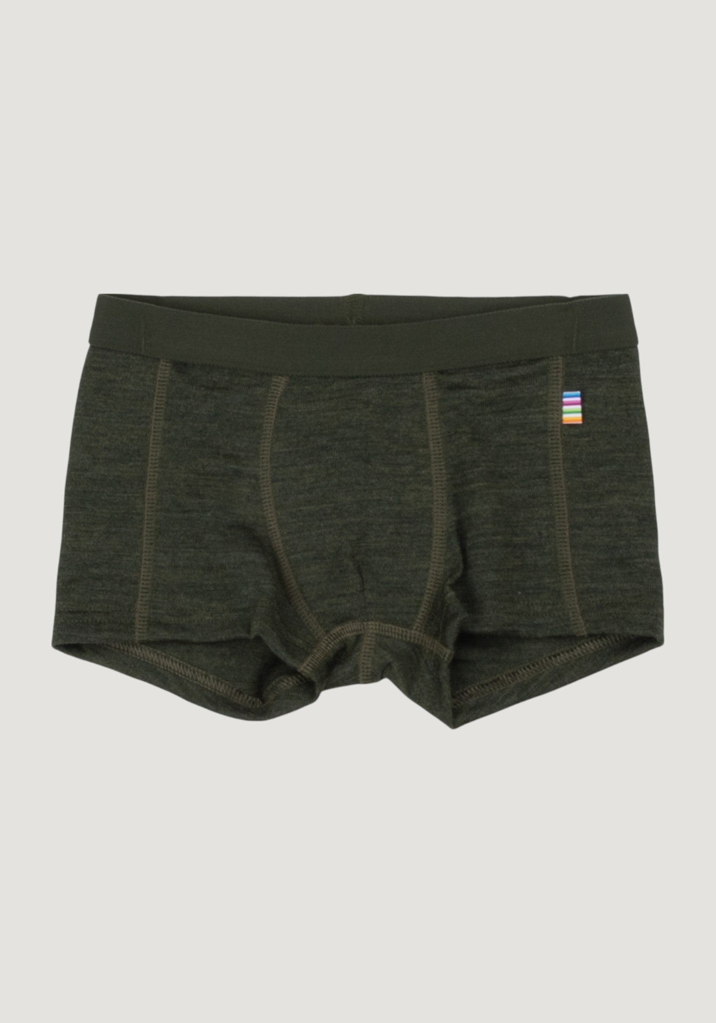 Boxeri băieți din lână merinos - Single Wool Melange Moss Green
