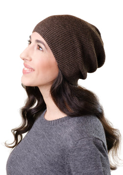 Căciulă din baby alpaca - Classic Rib Mocca Melange