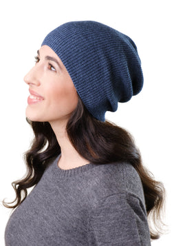 Căciulă din baby alpaca - Classic Rib Royal Blue
