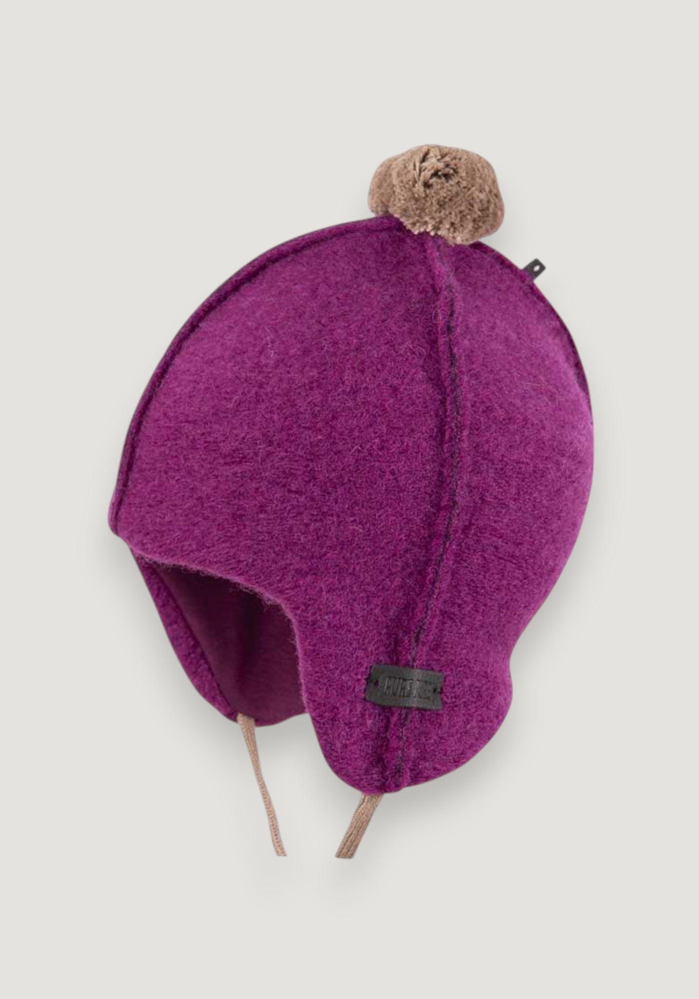Căciulă din lână fiartă - Purple Wine 49 cm