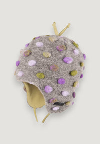 Căciulă din lână fiartă - Silver Multi-Dots 47 cm