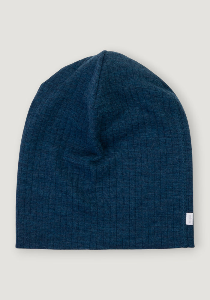 Căciulă din lână merinos - Basic Blue