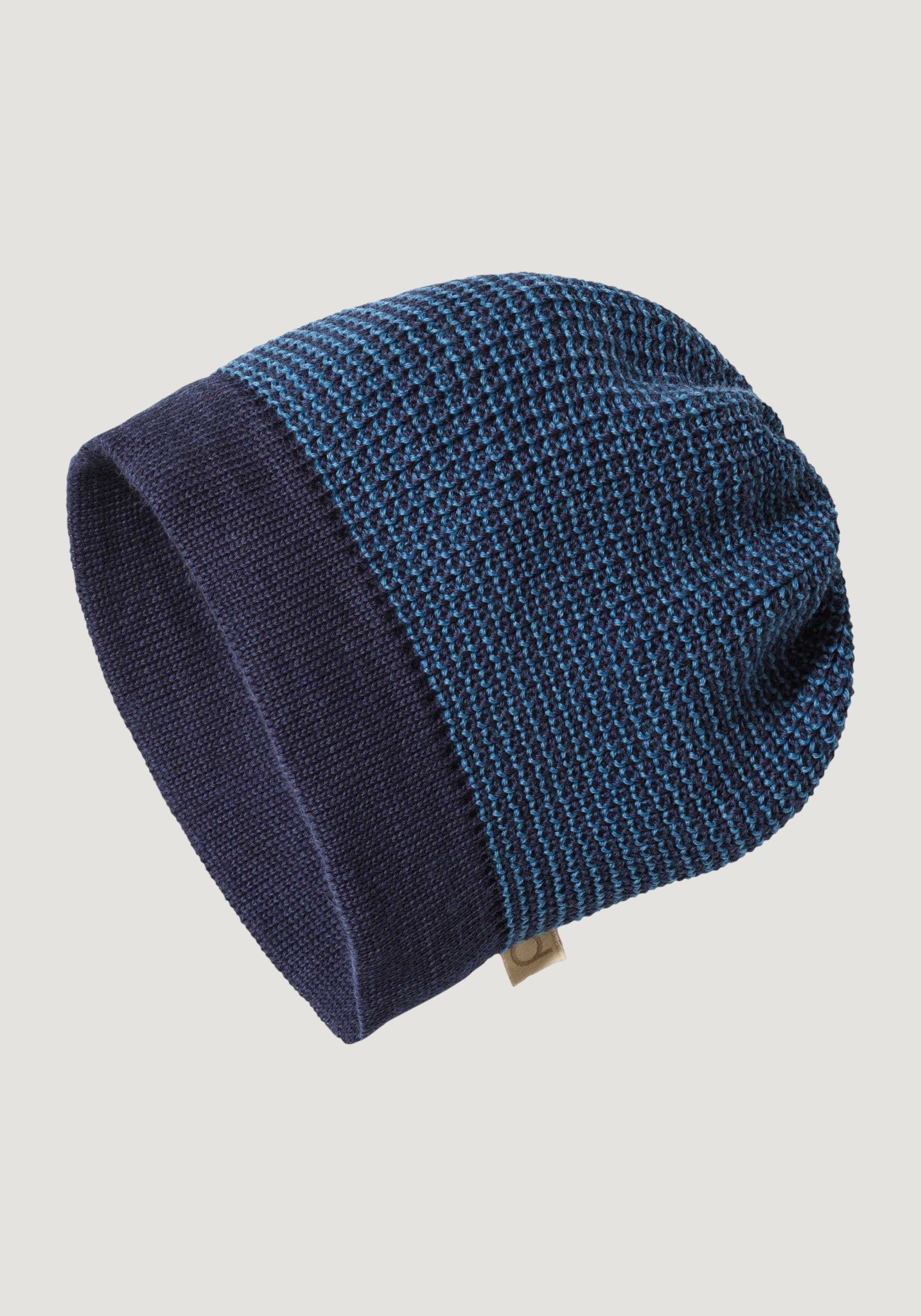 Căciulă lână merinos - Indigo/Dove Blue