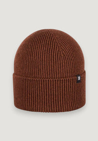 Căciulă din lână merinos, mătase și bumbac - Coffee 51/53 cm