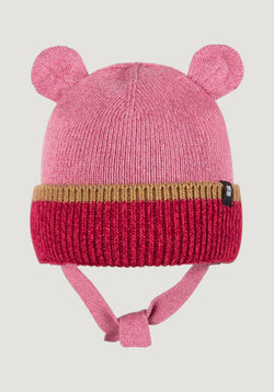 Căciulă dublată din lână merinos, mătase și bumbac - Dusty Pink