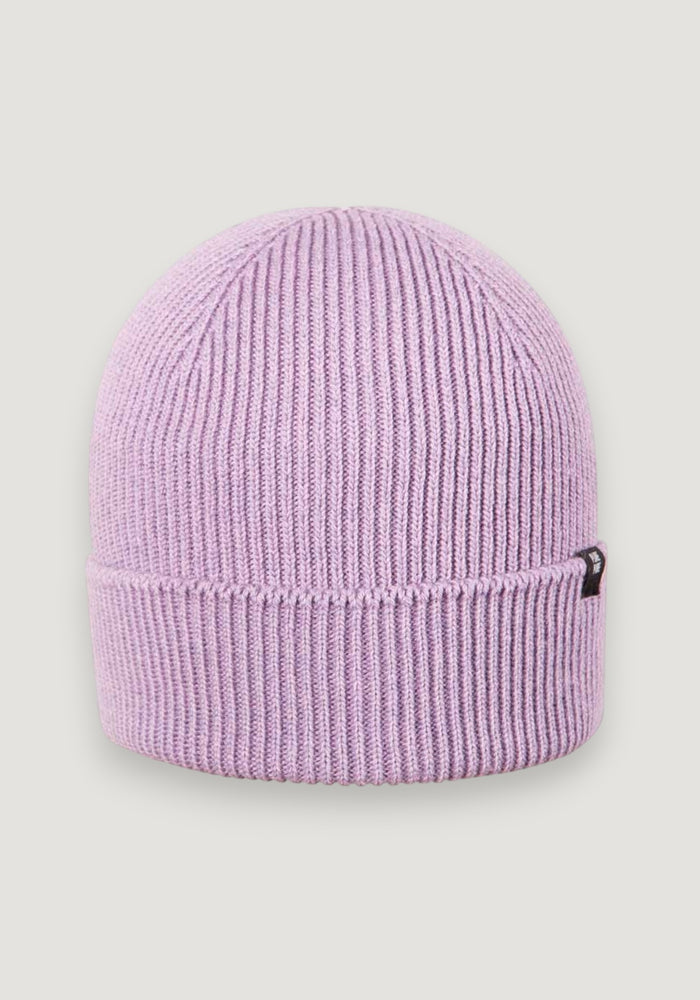 Căciulă din lână merinos, mătase și bumbac - Lilac 51/53 cm