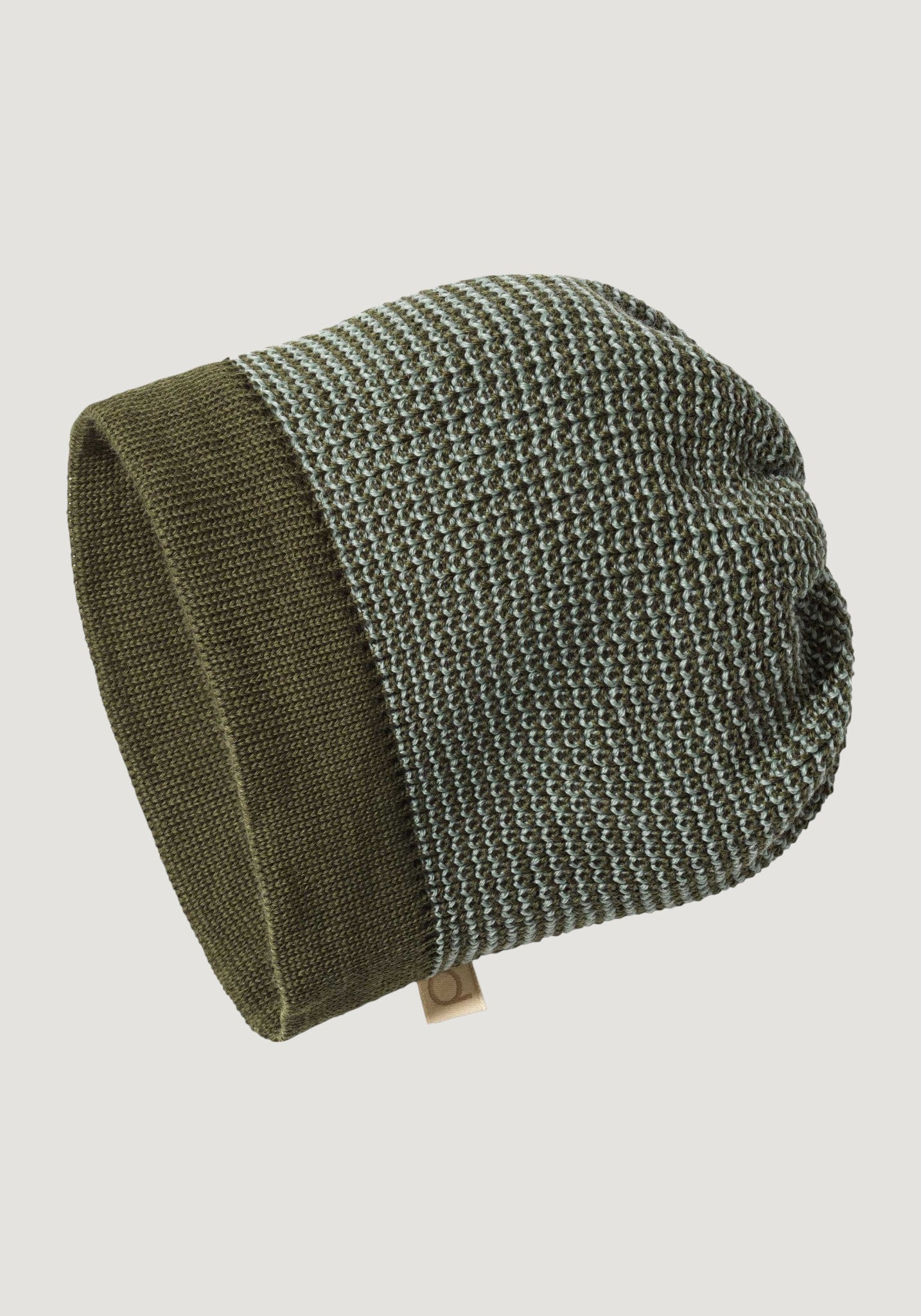 Căciulă lână merinos - Olive/Jade