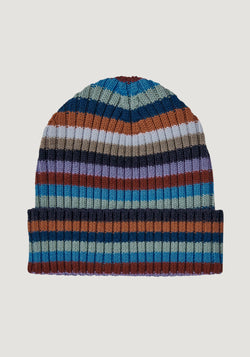 Căciulă din lână merinos - Rib Knit Multi Stripe FUB HipHip.ro