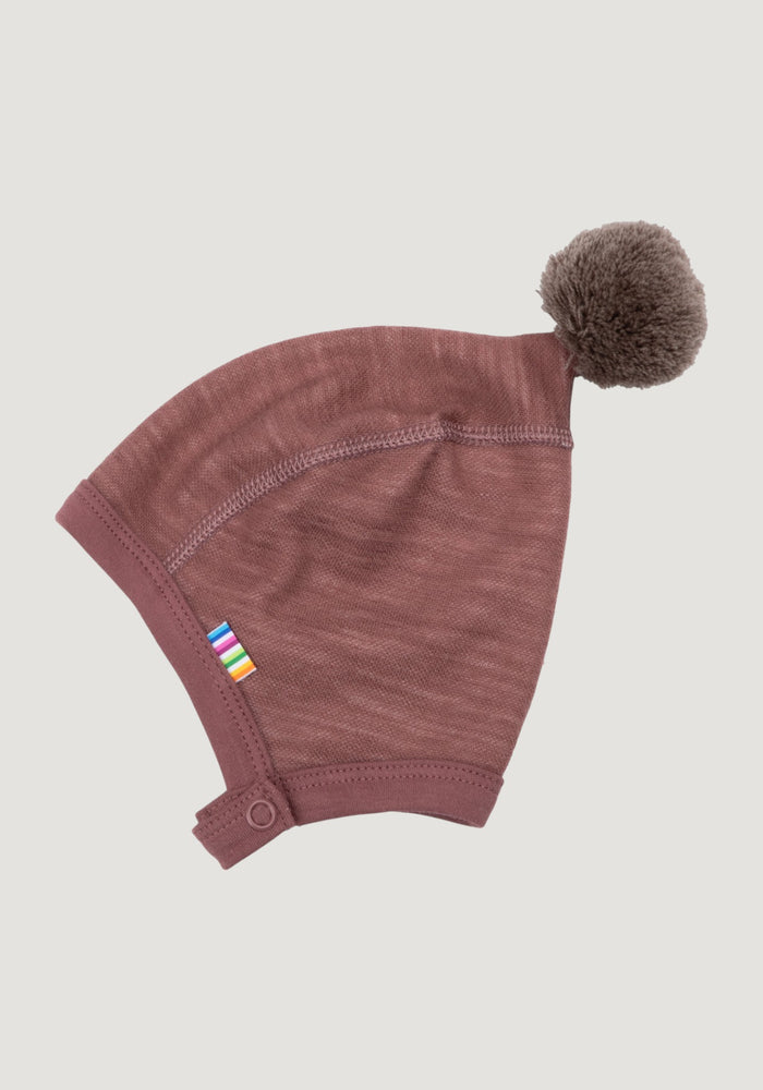 Căciulă din lână merinos și bambus - Goose Dark Rose