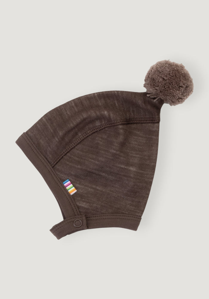 Căciulă din lână merinos și bambus - Solid Brown