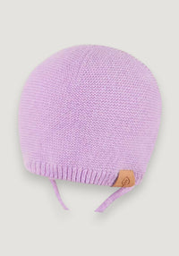 Căciulă din lână merinos și cașmir - Lilac 39/41 cm