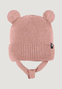 Căciulă din lână merinos și cașmir - Teddy Bear Dusty Rose