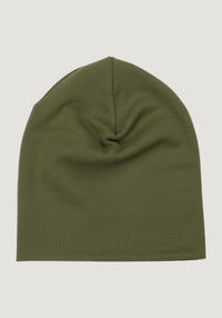 Căciulă dublată bărbați din lână merinos și mătase - Camo Olive