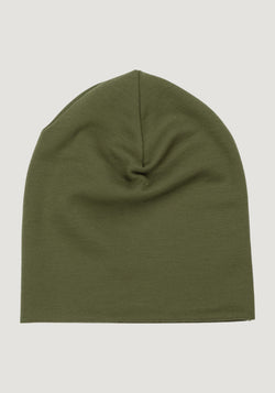 Căciulă dublată bărbați din lână merinos și mătase - Camo Olive