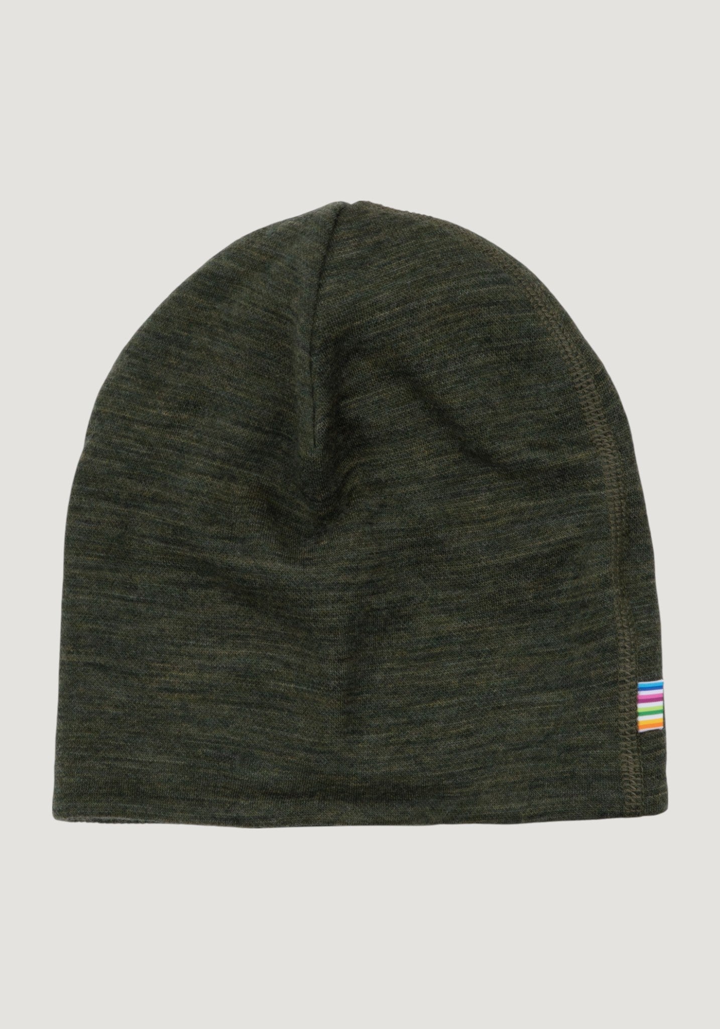 Căciulă dublată (beanie) brushed din lână merinos - Moss Green