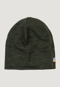 Căciulă dublată (beanie) brushed din lână merinos - Moss Green