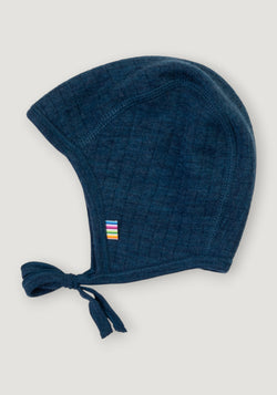 Căciulă dublată din lână merinos - Basic Blue