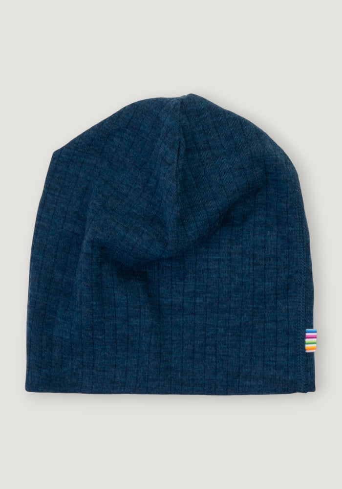 Căciulă dublată din lână merinos - Basic Blue