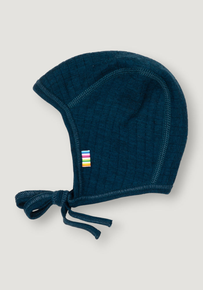 Căciulă dublată din lână merinos - Basic Dark Turquoise 37 cm