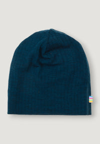 Căciulă dublată din lână merinos - Basic Dark Turquoise 50 cm