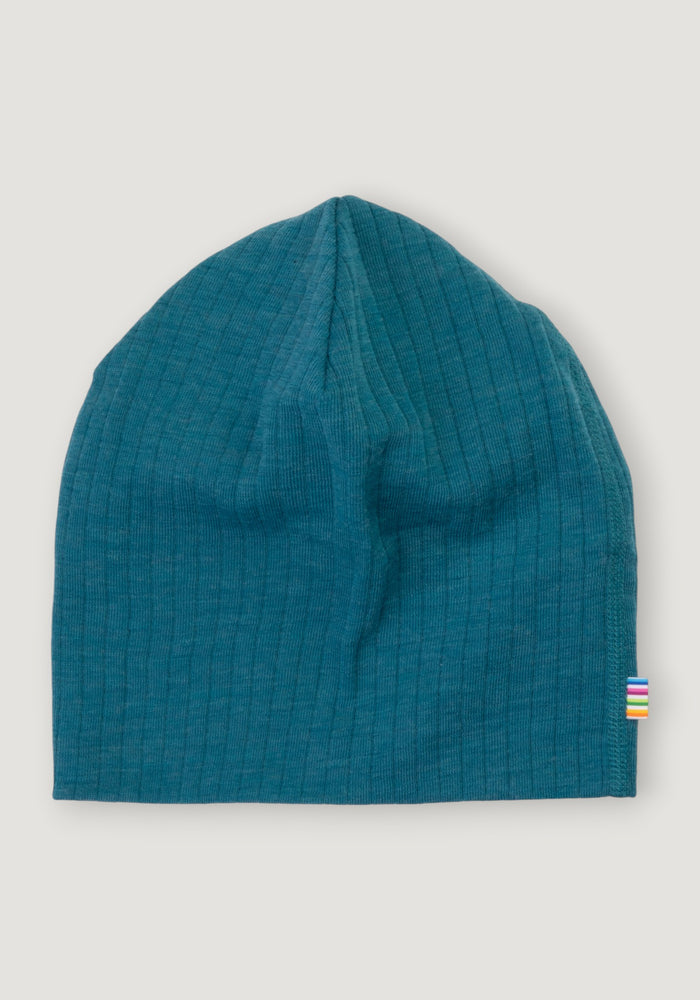 Căciulă dublată din lână merinos - Basic Turquoise