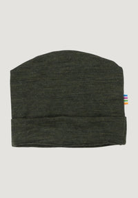 Căciulă dublată din lână merinos - Single Wool Melange Moss Green