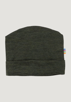 Căciulă dublată din lână merinos - Single Wool Melange Moss Green
