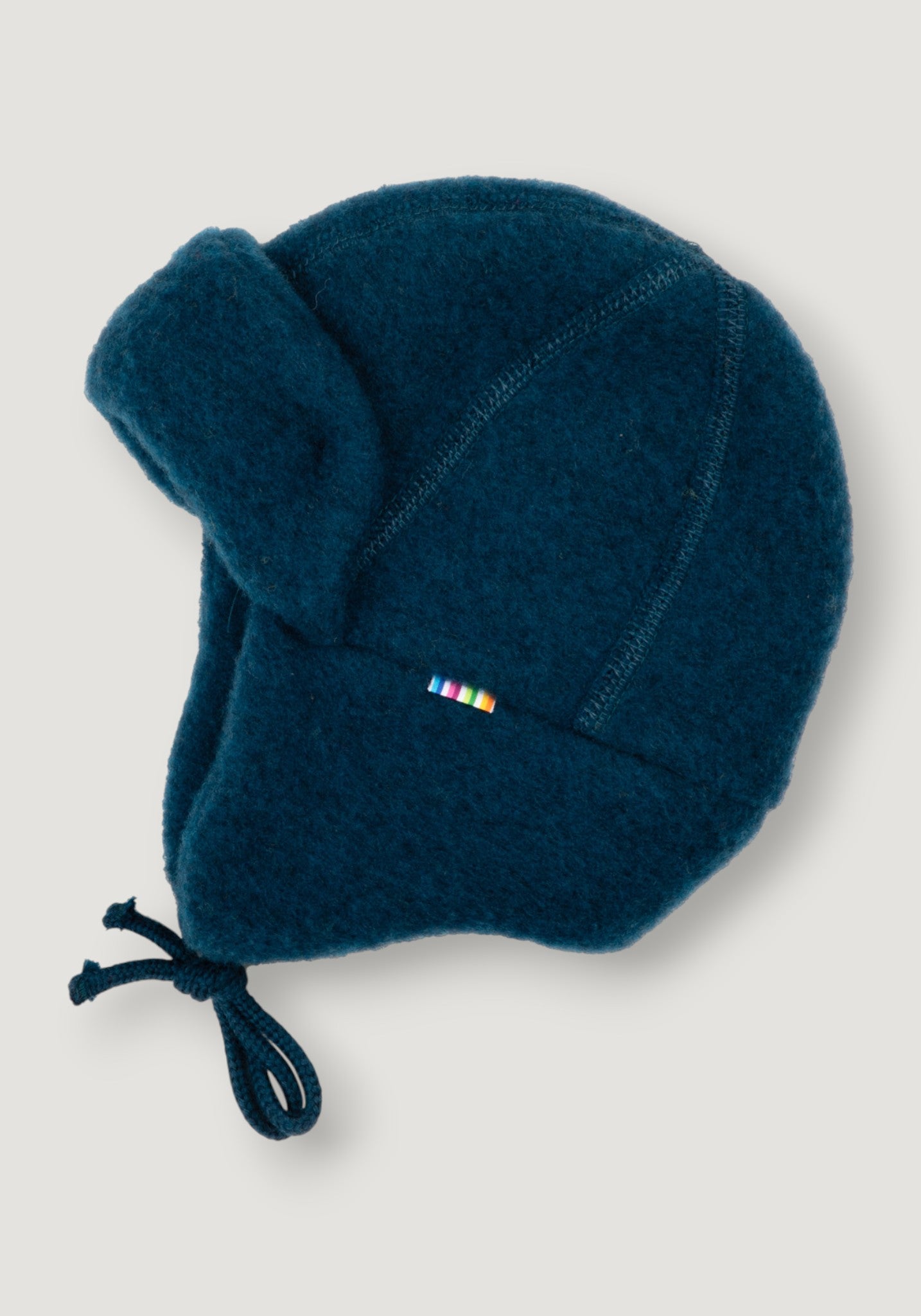 Căciulă dublată fleece din lână merinos - Dark Turquoise 37 cm