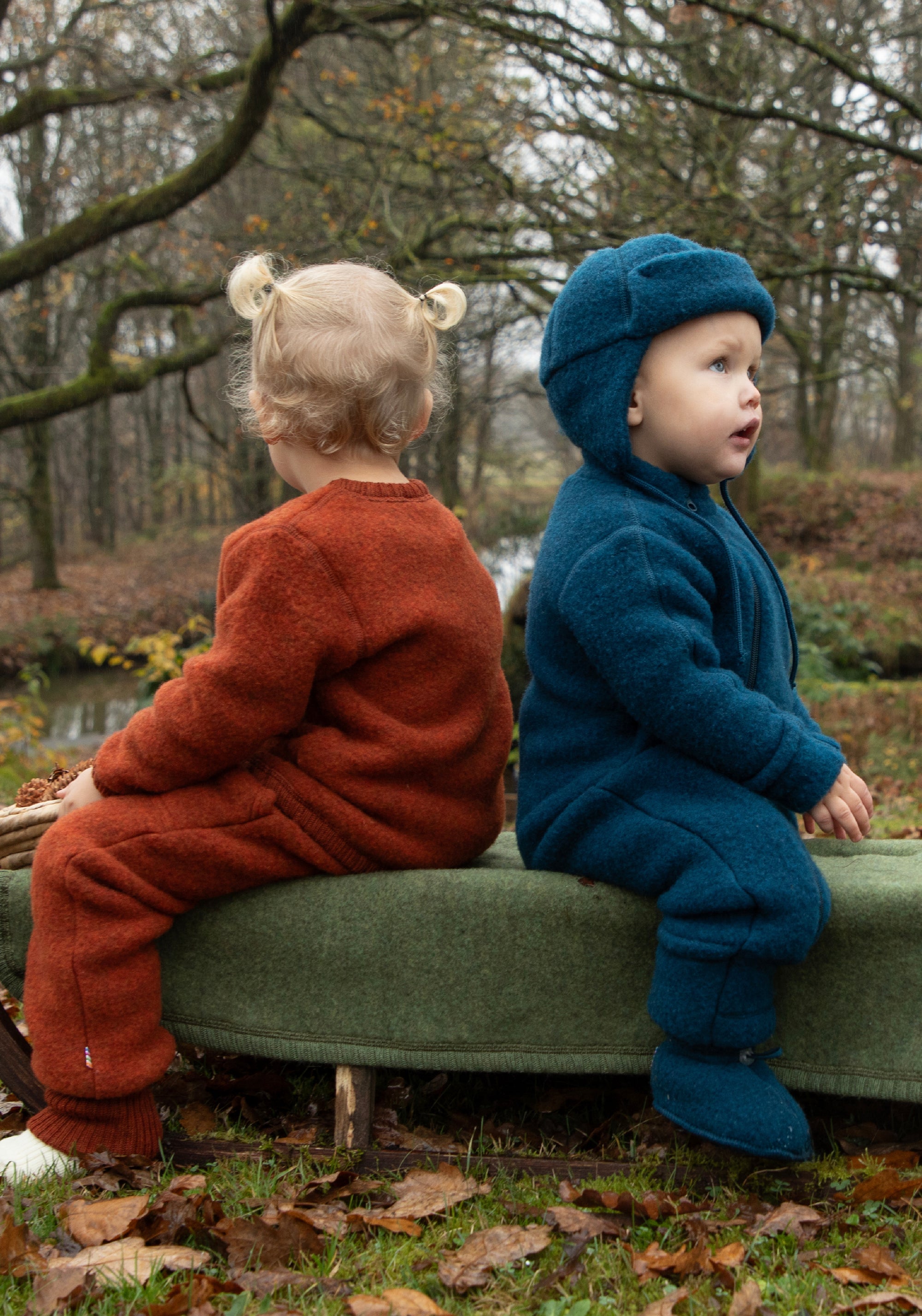 Botoșei fleece din lână merinos - Dark Turquoise