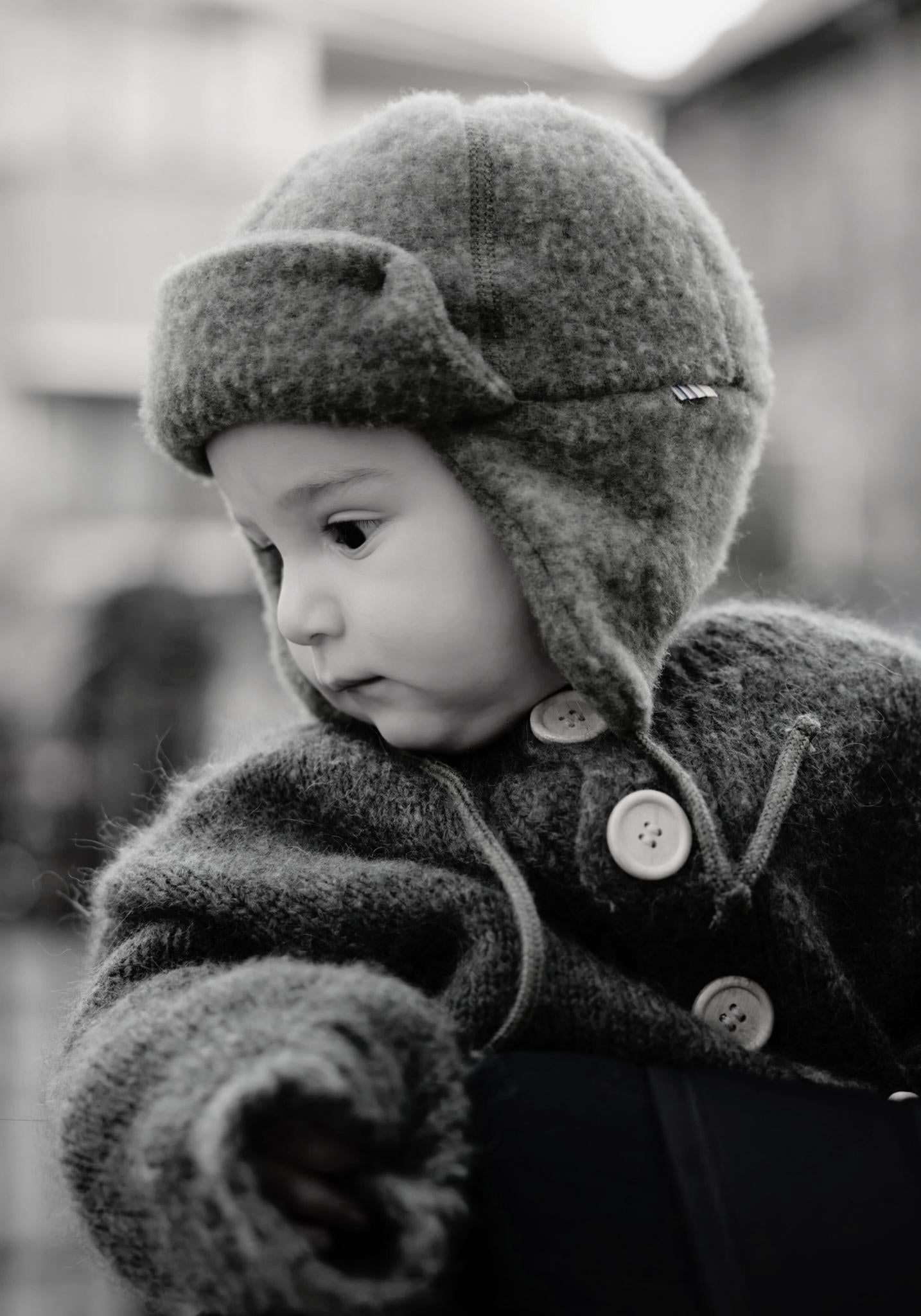 Căciulă dublată fleece din lână merinos - Russet