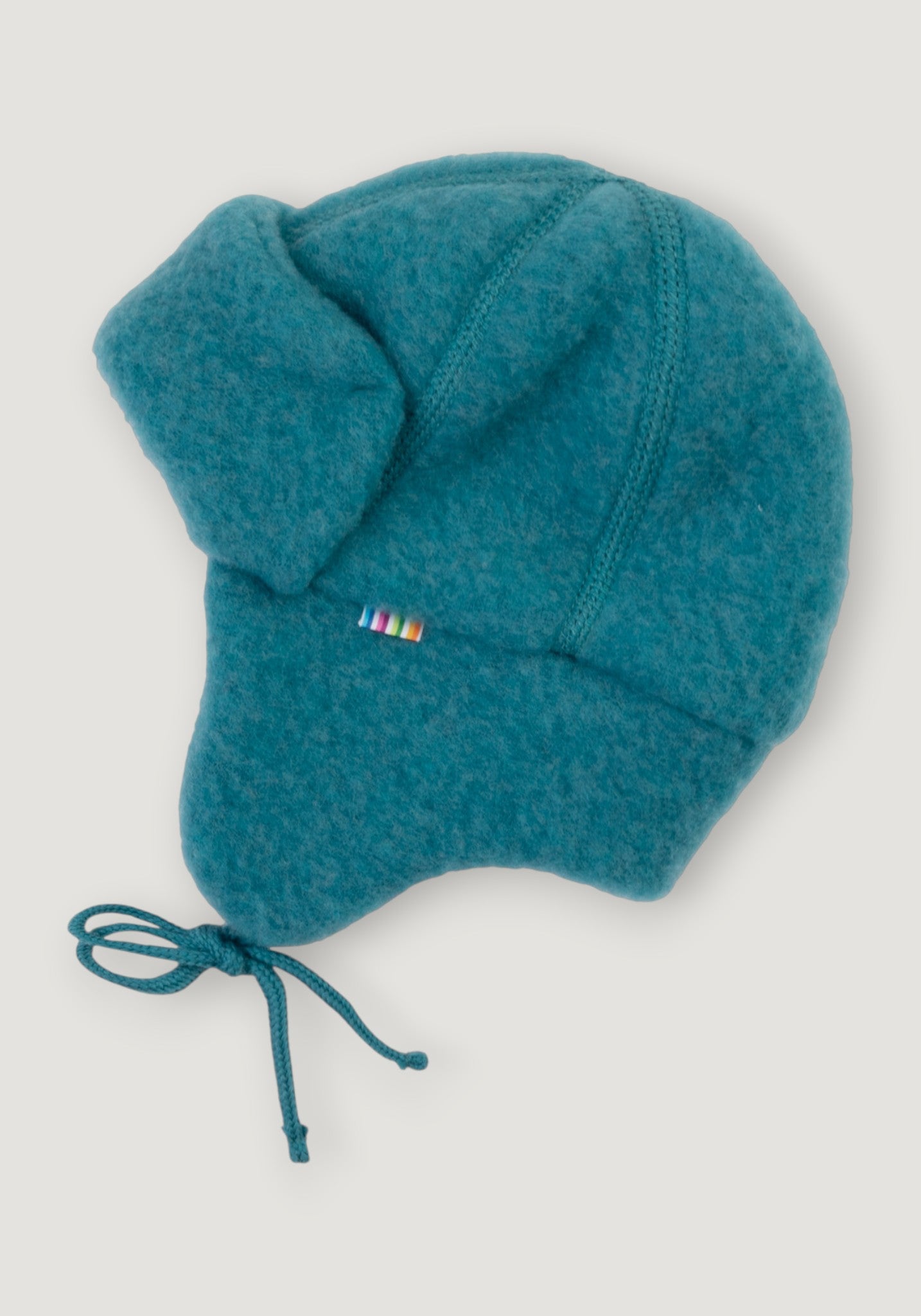 Căciulă dublată fleece din lână merinos - Turquoise