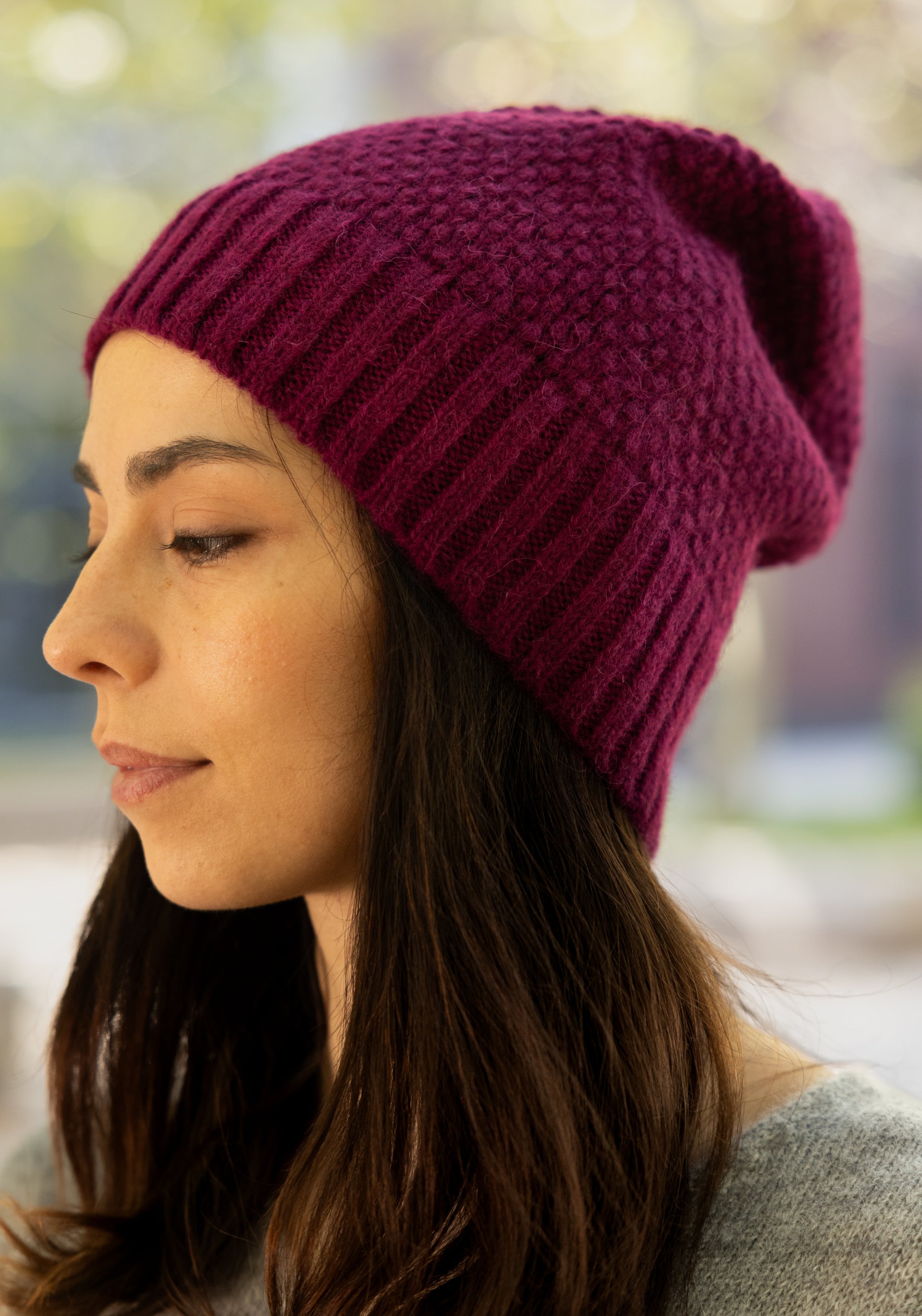 Căciulă femei baby alpaca - Iseult Plum
