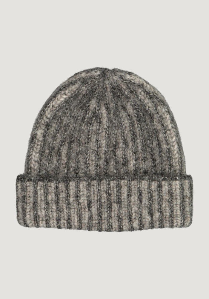 Căciulă femei din alpaca și bumbac Pima - Ilona Grey/Anthracite