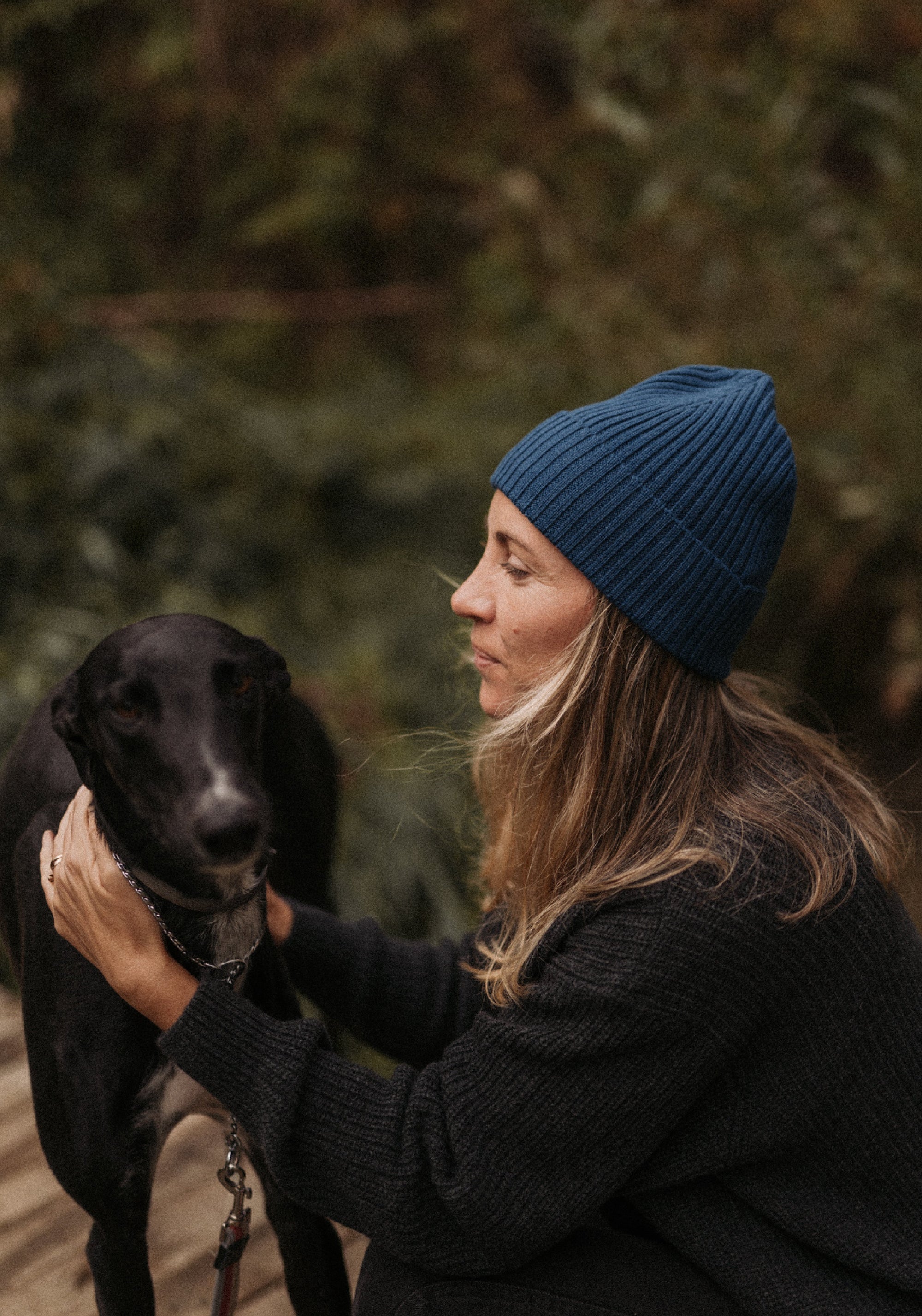 Căciulă femei din lână merinos - Rib Knit Pond Blue FUB Woman HipHip.ro