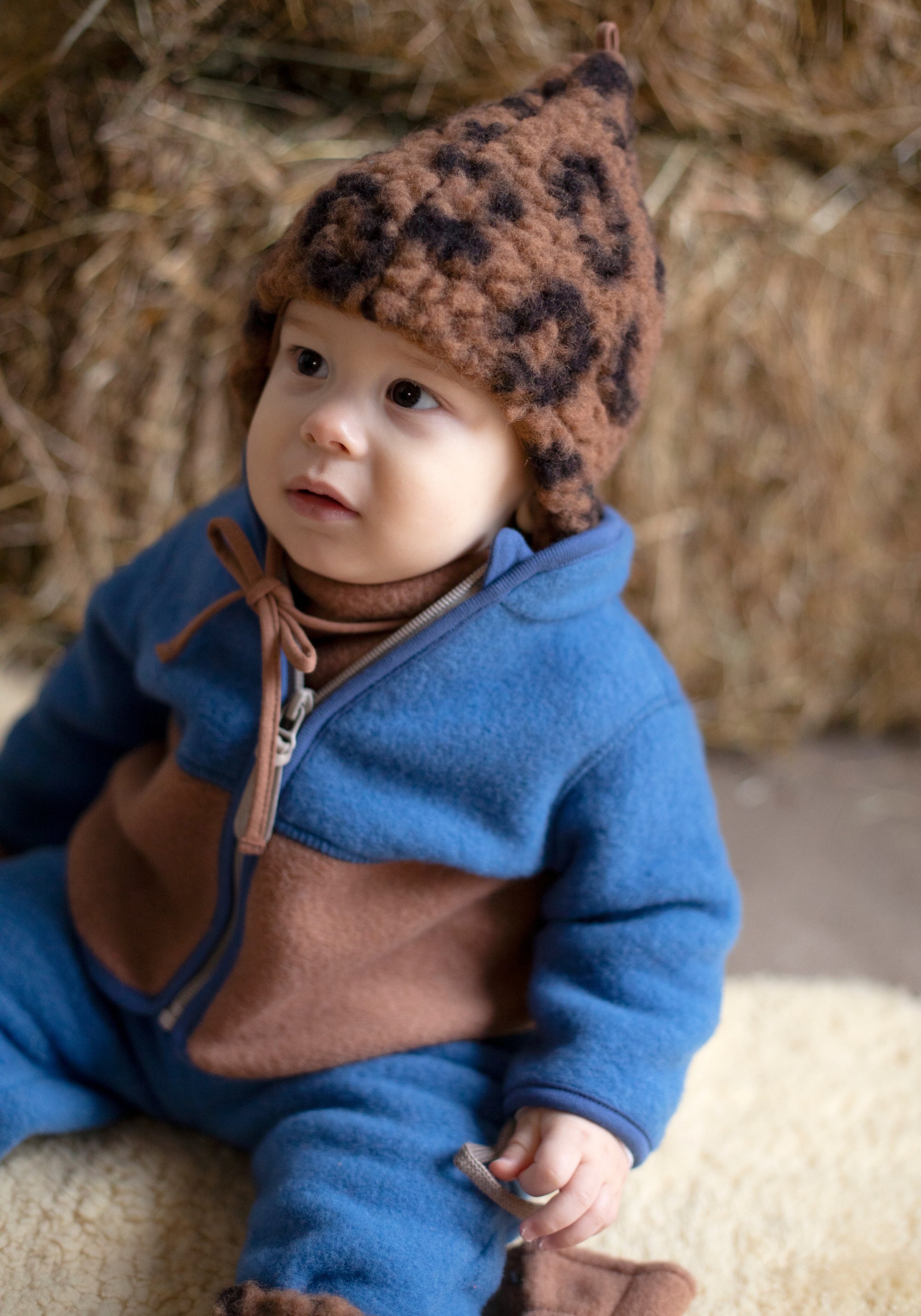 Căciulă fleece din lână - Inka Mocca Brown