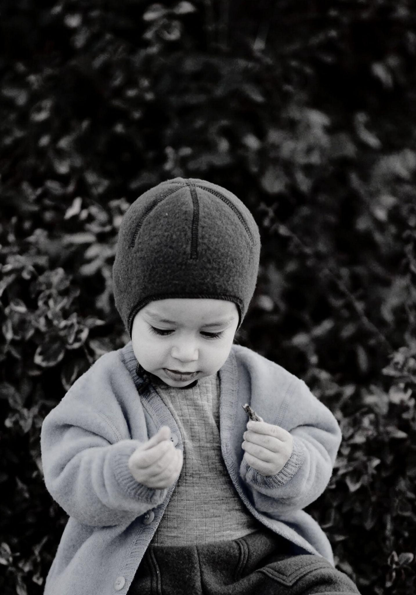 Căciulă fleece din lână merinos - Blue Allure